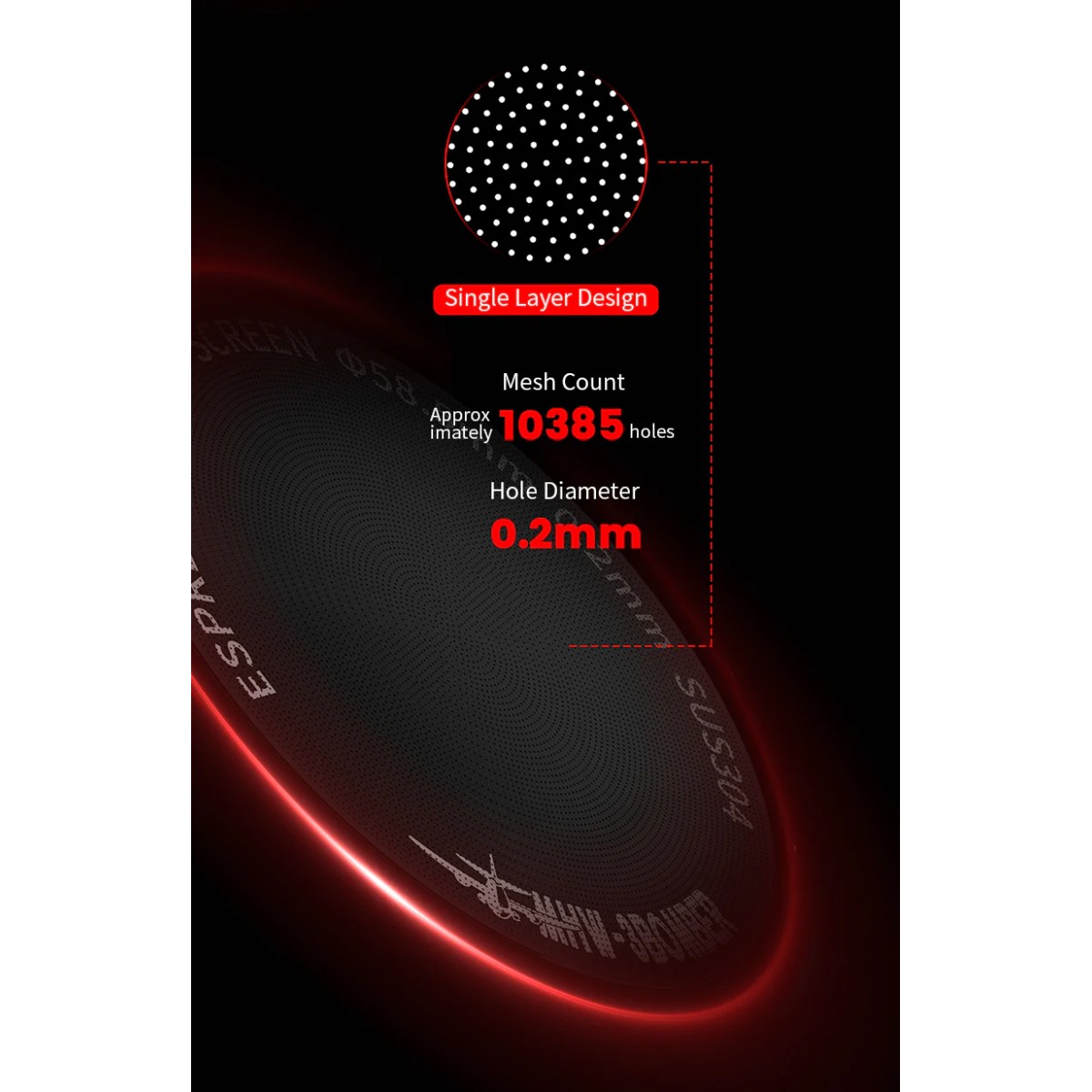 Espresso Puck Screen Titanium Plated Black