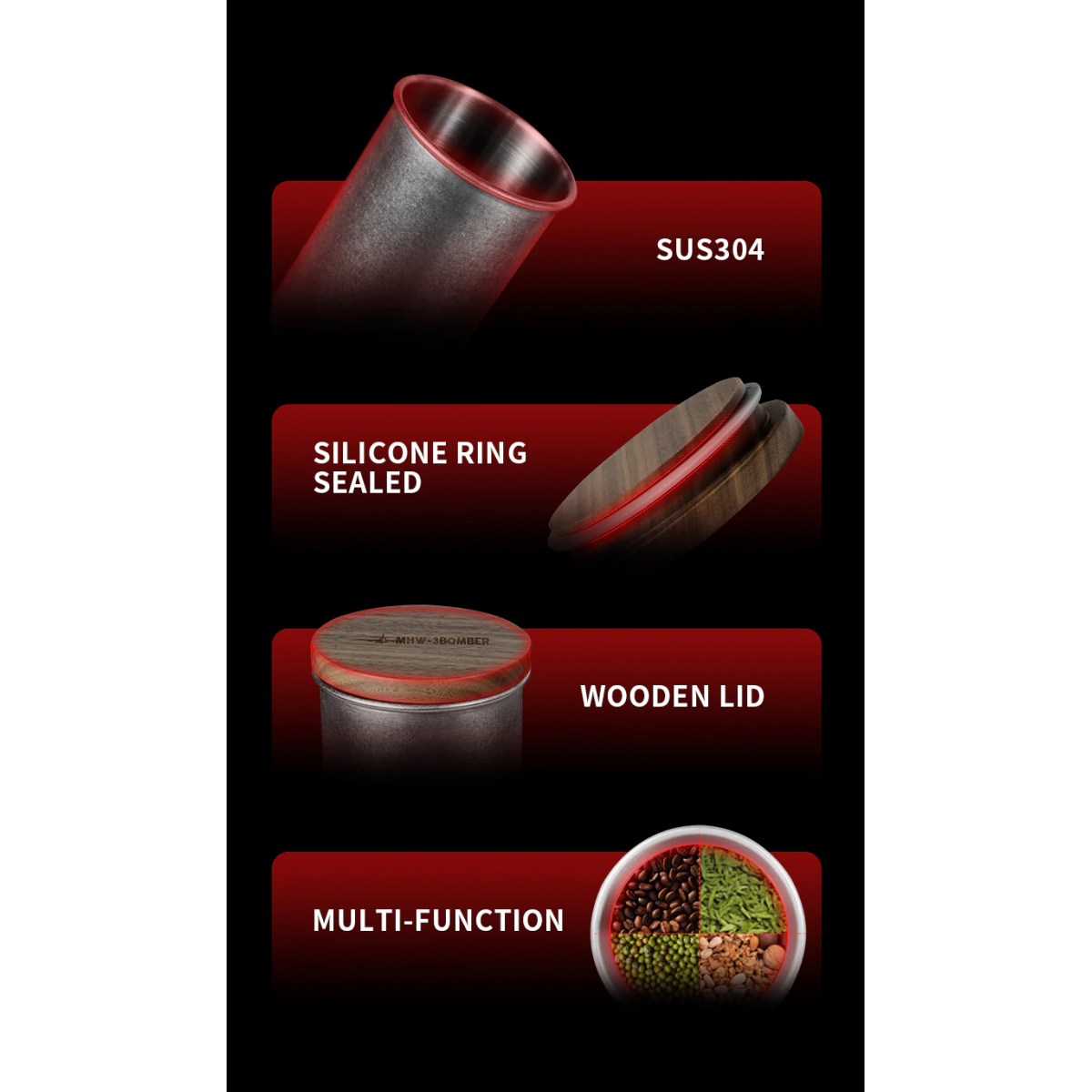 Stainless Steel Sealed Canister Silver Pot