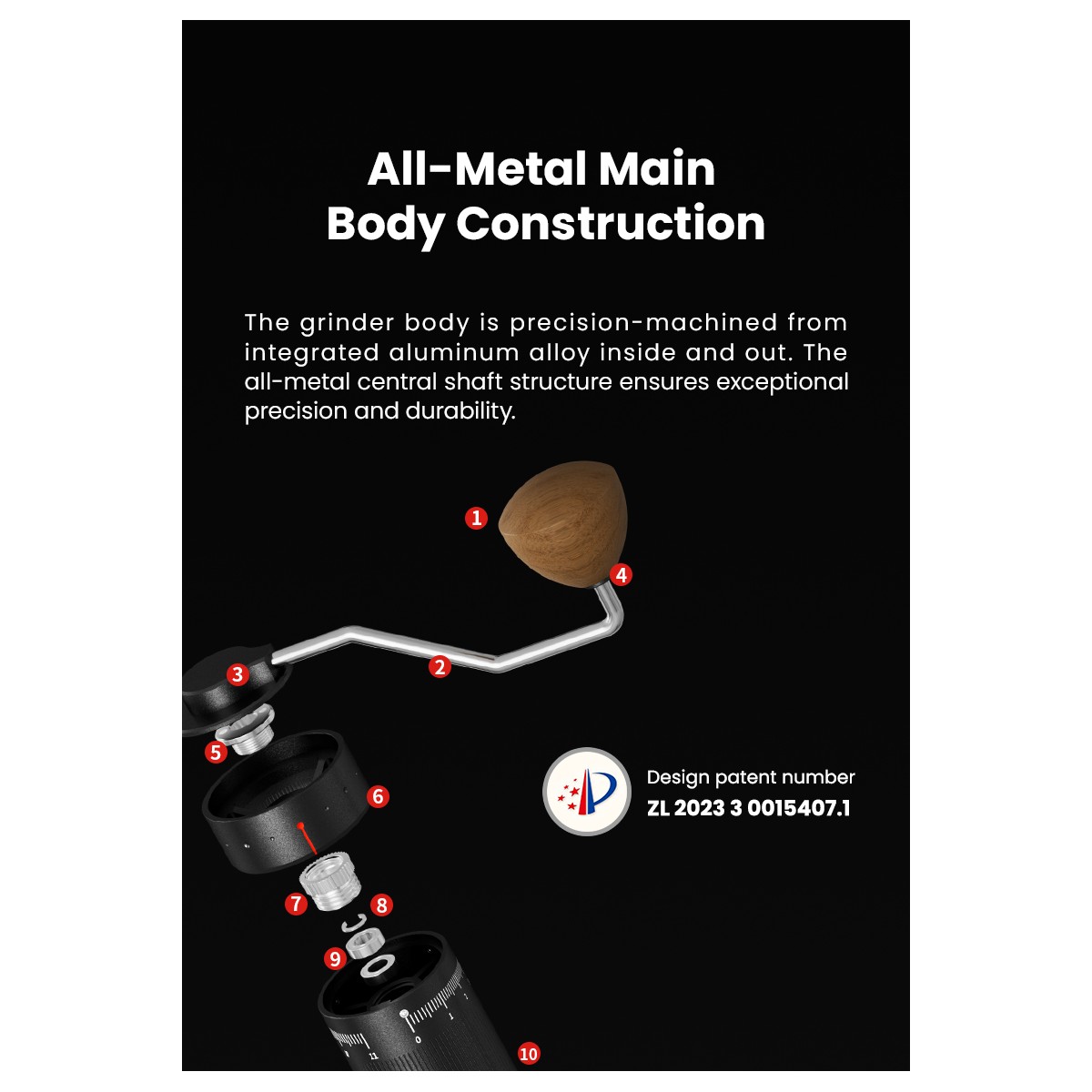 Blade R3 Pro Manual Black Coffee Grinder