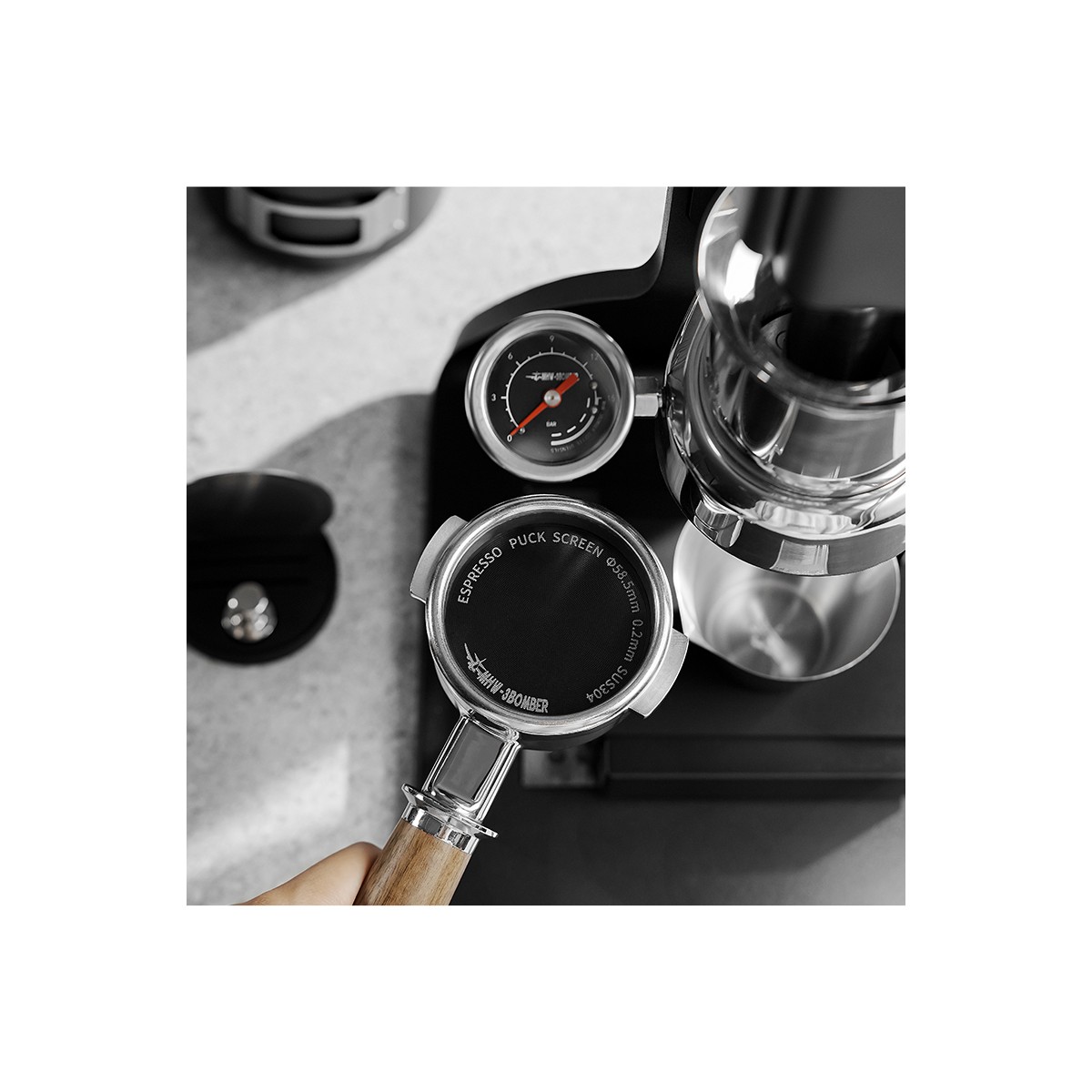 Espresso Puck Screen Titanium Plated Black