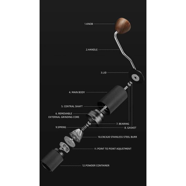 Race M1 Manual Black Coffee Grinder