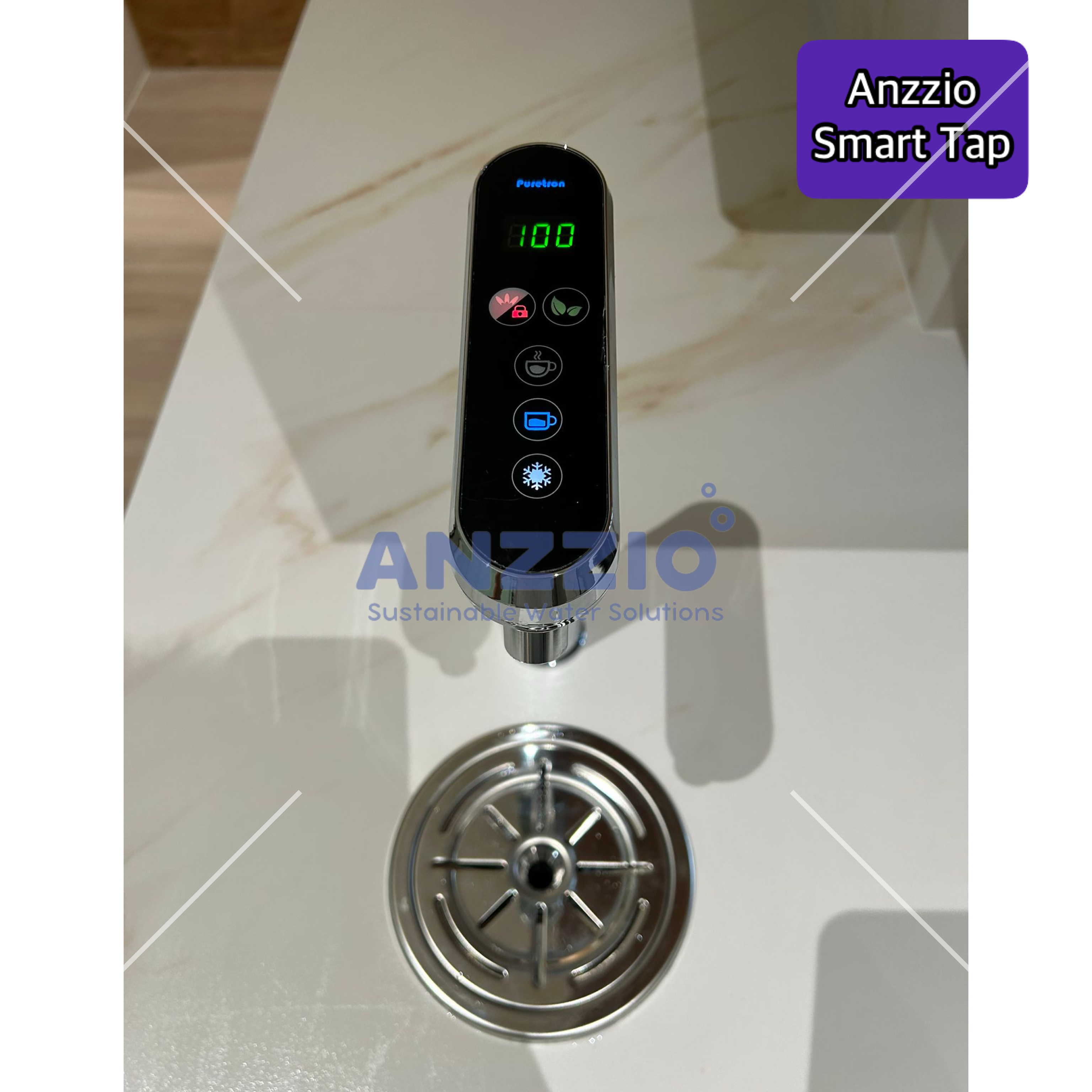 Smart Workplace Hydration: Anzzio Smart Tap with Carbon Big Blue Filter ...